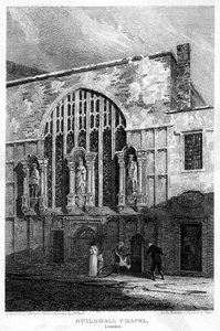 Guildhall Chapel, City of London, 1815 by H. Hobson