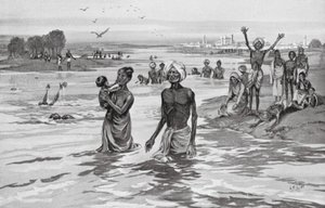 Famine Sufferers Drown Themselves in the Jamna by H. M. (after) Burton