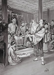 Li Po reciting before the Emperor by H. M. (after) Burton