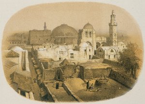 Church of the Holy Sepulcher in Jerusalem, etching by Stelzner - Steinkopk J.F. Editore by H. Stelzner
