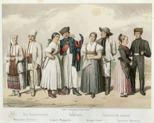 Costumes of Peasants from Romania, Hungary, Slovakia and Germany (from 