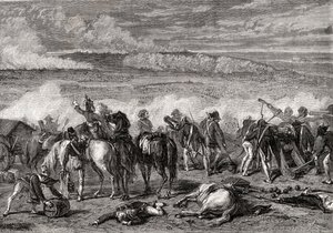 The Battle of Jemappes, 6 November 1792, Engraved by Alexandre Hurel