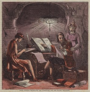 Peter Wilkins translates the scriptures for the Flying Islanders by after Hablot Knight Browne