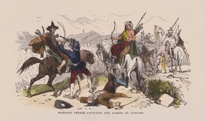 Robinson Crusoe attacked and robbed by Tartars by after Hablot Knight Browne