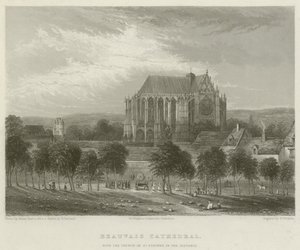Beauvais Cathedral, with the Church of St Etienne in the Distance by Hablot Knight Browne