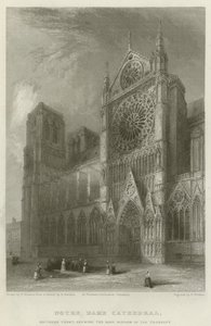 Notre Dame Cathedral, Southern Front, showing the Rose Window of the Transept by Hablot Knight Browne