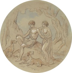 One of Eighteen Designs for a Series of Plates Illustrating Venus and Adonis by Hablot Knight Browne