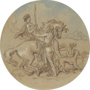 One of Eighteen Designs for a Series of Plates Illustrating Venus and Adonis by Hablot Knight Browne
