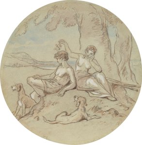 One of eighteen designs for a series of plates illustrating Venus and Adonis by Hablot Knight Browne