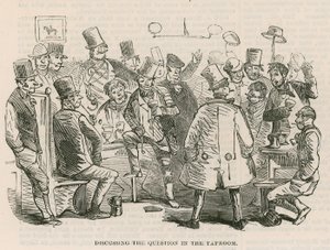 The Great Cab Strike: Discussing the Question in the Taproom by Hablot Knight Browne