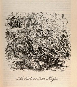 The Riots at Their Height by Hablot Knight Browne