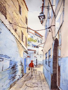 A Visitor, Chefchaouen, Morocco, c.2024 by Hadley Rampton