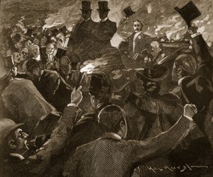 Mr Balfour in Dublin: torch light procession, illustration from 