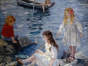 Girls Playing at the Beach