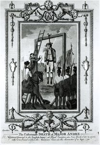 The Unfortunate Death of Major Andre, Adjutant General to the English Army, at Headquarters in New York, 2nd October 1780, engraved by John Goldar by Hamilton