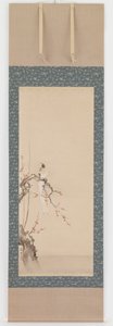 Bird and plum blossoms by Hanabusa Itcho
