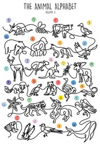 Animal Alphabet Line Art by Hanna Lee Tidd