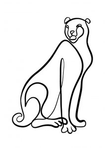 Graceful Line Cheetah by Hanna Lee Tidd