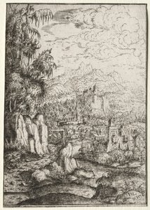 Landscape with a Road to a Castle on an Island in a River by Hanns Lautensack