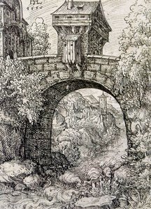 Countryside with Bridge Gate and Water by Hanns Sebald Lautensack