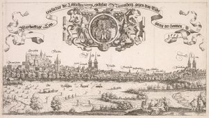 Panoramic View of Nuremberg: Center Portion, 1552 by Hanns Sebald Lautensack