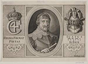 Christian IV. Illustration for Peder Vinstrup, The Danish Hornblower, 1644 by Hans Andreas Greys