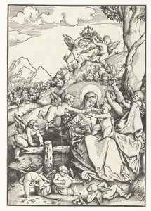 Mary with Child with Eight Angels in a Landscape by Hans Baldung Grien