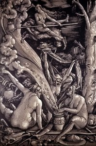 The Sabbath of the Witches, Engraving by Hans Baldung Green by Hans Baldung Grien