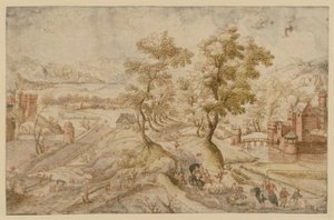 Hilly Landscape with Two Water Castles
