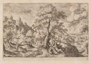 Plate 10, from Landscapes with Scenes from the Old and New Testament and Ovid’s Metamorphoses by Hans Bol