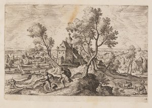 Plate 14, from Landscapes with Scenes from the Old and New Testament and Ovid’s Metamorphoses by Hans Bol