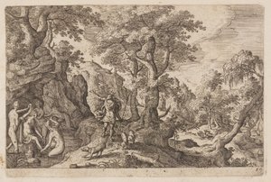 Plate 29, from Landscapes with Scenes from the Old and New Testament and Ovid’s Metamorphoses by Hans Bol