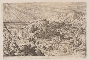 Plate 30, from Landscapes with Scenes from the Old and New Testament and Ovid’s Metamorphoses by Hans Bol