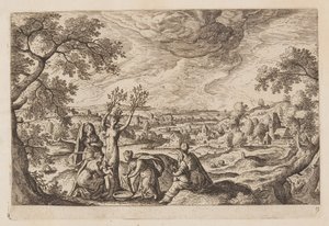 Plate 9, from Landscapes with Scenes from the Old and New Testament and Ovid’s Metamorphoses by Hans Bol