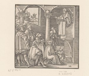 Martin Luther Preaching in a Church