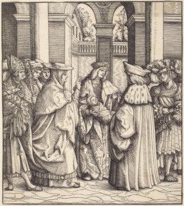 The Archbishop Blessing the Child after the Baptism by Hans Burgkmair I