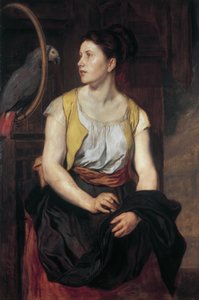 Girl with Parrot by Hans Canon
