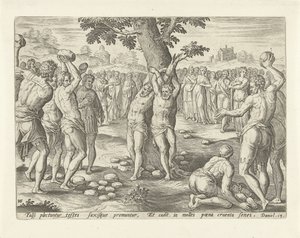 Stoning of the Elders by Hans Collaert (I)