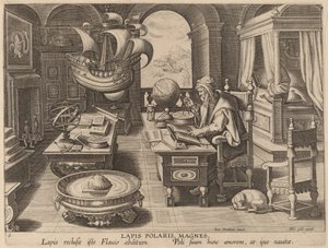 The Lodestone, The Magnet by Hans Collaert the Younger after Jan van der Straet
