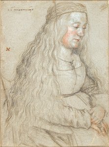 Seated Bride with Flowing Hair and Headband by Hans Holbein d.Æ.