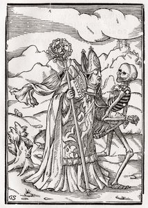 Death Comes to the Bishop, engraved by Georg Scharffenberg, from 