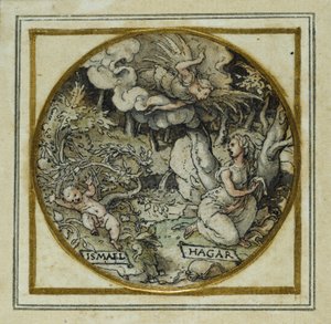 Hagar and Ishmael - Design for a Pendant or Hat Badge, c.1532-43 by Hans Holbein der Jüngere
