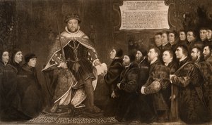 Henry VIII Granting a Charter to the Barbers and Surgeons Guilds, 1541, 1902
