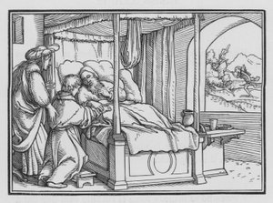 Jacob Deceives His Father and Obtains the Blessing, Genesis XXVII, 21 by Hans Holbein der Jüngere