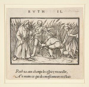 Ruth Cleaning in the Fields of Booz (recto); Hannah and Elkanah (verso) by Hans Holbein der Jüngere