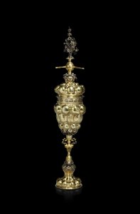 Parcel-gilt trick drinking cup