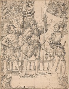 Halberdier and Two Pikemen
