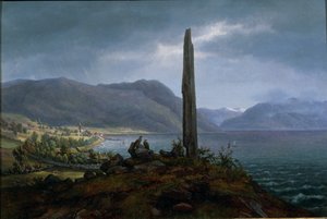 The Frithjof Memorial Stone on Leikanger by Balestrand in Soon