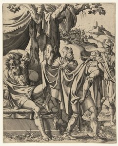 The Drunkenness of Noah by Hans Liefrinck (I) (attributed to)