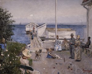 The Quay in Åsgårdstrand by Hans Olaf Heyerdahl